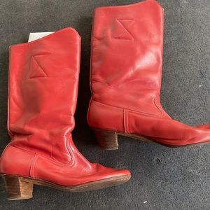 Hungarian made leather heeled boots